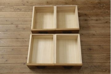 中古　美品　国産　手造り　タモ材　和モダンなお部屋に取り入れやすい水屋箪笥サイドボード(サイドキャビネット、食器棚、カップボード、戸棚、収納棚)(R-060545)