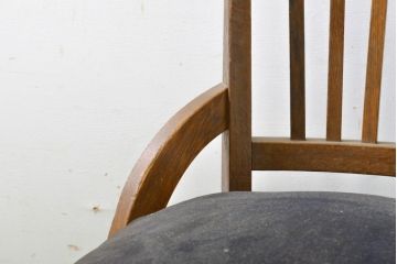和製アンティーク　ナラ材　大正ロマンな雰囲気が魅力の回転椅子(チェア、イス)(R-060546)