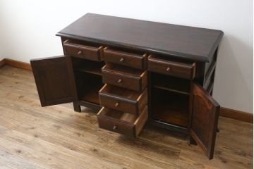 和製ビンテージ　松本民芸家具　和モダンな空間づくりに取り入れやすいG型ドレッサー(ヴィンテージ、サイドボード、サイドチェスト、引き出し、収納棚)(R-060550)