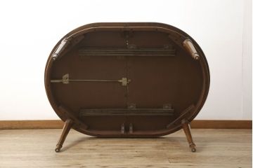 中古　DREXEL HERITAGE(ドレクセルヘリテイジ)　マホガニー材　品のある佇まいと幕板のデザインがすてきなダイニングテーブル(4人掛け、6人掛け)(R-060552)