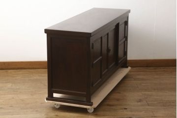 中古　美品　松本民芸家具　なかなかお目にかかれない、希少なN型朝鮮棚(サイドボード、サイドキャビネット、テレビ台、テレビボード、ローボード)(定価約59万8千円)(R-060554)