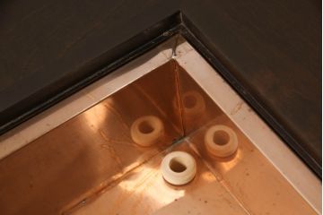 中古　北海道民芸家具　和モダンな空間づくりにおすすめの小振りな座炉付テーブル(囲炉裏、関西火鉢、長火鉢、木製火鉢、座卓、ローテーブル)(定価約34万円)(R-060555)