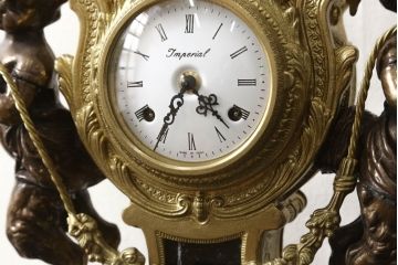 中古　美品　高級品　イタリア　FARBEL　Imperial(インペリアル)　六本木アピス取り扱い　真鍮製　ゼンマイ式置時計(置き時計、ディスプレイ)(R-060556)