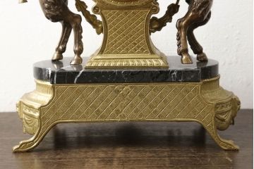 中古　美品　高級品　イタリア　FARBEL　Imperial(インペリアル)　六本木アピス取り扱い　真鍮製　ゼンマイ式置時計(置き時計、ディスプレイ)(R-060556)