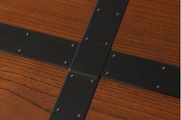 中古　匠工芸　勝木憲二郎作　堅牢で立派な金具が存在感を際立たせる三国船箪笥(三国タンス、舟箪笥、小箪笥、帳箱、銭箱、銭函、小引き出し、小物収納)(R-060562)