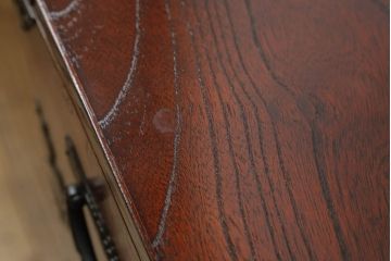 中古　美品　欅産業　凝ったつくりの大振りの金具が目を惹く仙台箪笥サイドボード(サイドチェスト、ローチェスト、収納箪笥、衣装箪笥、引き出し)(R-060574)