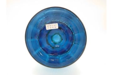 イタリア　ベネチアンガラス　 ビビットな色合いが魅力の花瓶(サイン有、作家物、ヴェネチアングラス、フラワーベース)(R-060586)