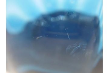 イタリア　ベネチアンガラス　 ビビットな色合いが魅力の花瓶(サイン有、作家物、ヴェネチアングラス、フラワーベース)(R-060586)
