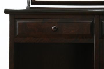 中古　北海道民芸家具　和モダンなデザインが和洋どちらのお部屋にも取り入れやすいドレッサーとスツールのセット(鏡台)(R-060590)