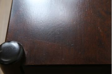 中古　北海道民芸家具　和モダンなデザインが和洋どちらのお部屋にも取り入れやすいドレッサーとスツールのセット(鏡台)(R-060590)