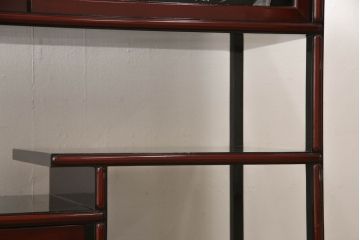 中古　アジア民芸家具　豪華な螺鈿(らでん)細工が美しい飾り棚(ラデン、収納棚、戸棚、茶棚、違い棚)(定価約90万円)(R-060591)