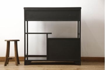 中古　アジア民芸家具　豪華な螺鈿(らでん)細工が美しい飾り棚(ラデン、収納棚、戸棚、茶棚、違い棚)(定価約90万円)(R-060591)