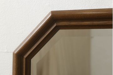 和製ビンテージ　ナラ材　落ち着いた木の色味が和洋どちらのお部屋にも取り入れやすい木製フレームのミラー(ヴィンテージ、鏡、壁掛けミラー)(R-060594)