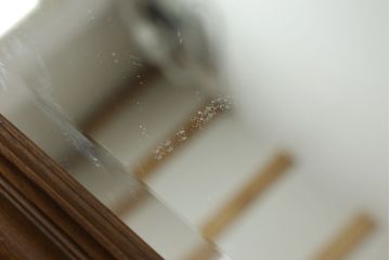 和製ビンテージ　ナラ材　落ち着いた木の色味が和洋どちらのお部屋にも取り入れやすい木製フレームのミラー(ヴィンテージ、鏡、壁掛けミラー)(R-060594)