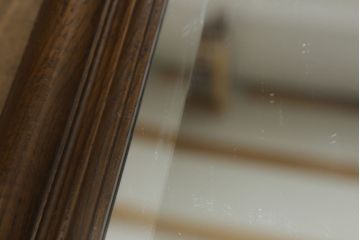 和製ビンテージ　ナラ材　落ち着いた木の色味が和洋どちらのお部屋にも取り入れやすい木製フレームのミラー(ヴィンテージ、鏡、壁掛けミラー)(R-060594)