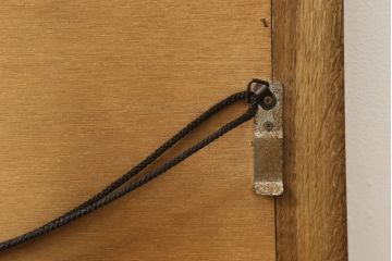 和製ビンテージ　ナラ材　落ち着いた木の色味が和洋どちらのお部屋にも取り入れやすい木製フレームのミラー(ヴィンテージ、鏡、壁掛けミラー)(R-060594)