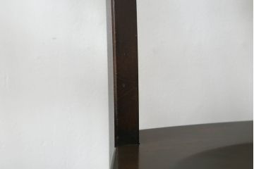 中古　北海道民芸家具　HM645　背板の波打つようなデザインが上品なラダーバックチェア2脚セット(椅子、ダイニングチェア、板座チェア)(R-060603)