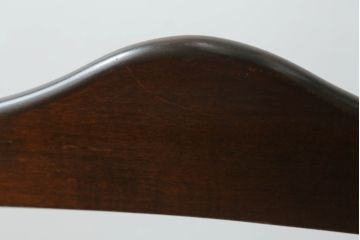 中古　北海道民芸家具　HM645　背板の波打つようなデザインが上品なラダーバックチェア2脚セット(椅子、ダイニングチェア、板座チェア)(R-060603)
