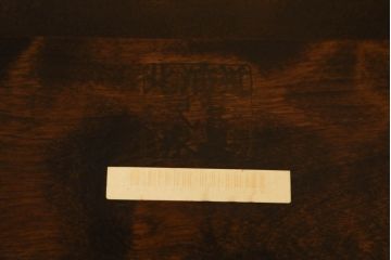中古　北海道民芸家具　HM645　背板の波打つようなデザインが上品なラダーバックチェア2脚セット(椅子、ダイニングチェア、板座チェア)(R-060603)