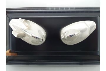 光一作　ころんとしたかわいい姿に癒される!　おしどりの置物　純銀製　ケース付き　オブジェ(R-060608)