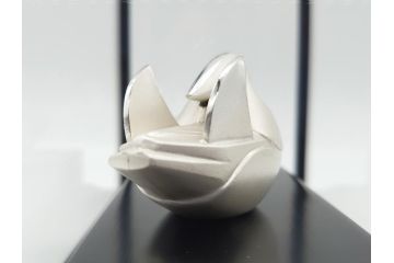 光一作　ころんとしたかわいい姿に癒される!　おしどりの置物　純銀製　ケース付き　オブジェ(R-060608)