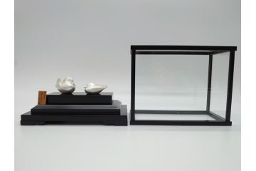 光一作　ころんとしたかわいい姿に癒される!　おしどりの置物　純銀製　ケース付き　オブジェ(R-060608)
