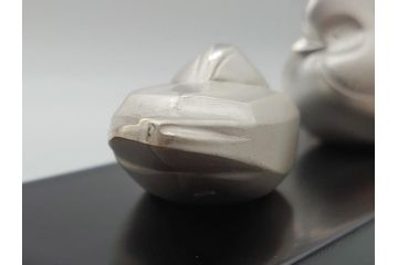 光一作　ころんとしたかわいい姿に癒される!　おしどりの置物　純銀製　ケース付き　オブジェ(R-060608)