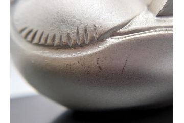光一作　ころんとしたかわいい姿に癒される!　おしどりの置物　純銀製　ケース付き　オブジェ(R-060608)