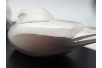 光一作　ころんとしたかわいい姿に癒される!　おしどりの置物　純銀製　ケース付き　オブジェ(R-060608)
