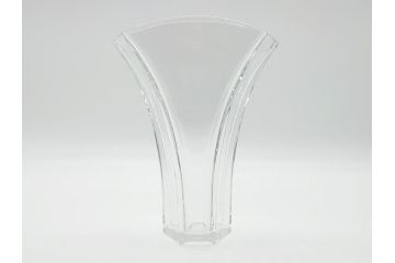 フランス　バカラ　Baccarat　ギンコ　クリスタルの透明感を堪能できるフラワーベース(花瓶、フルレッドクリスタルガラス、GINKGO、箱なし)(R-060612)