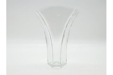 フランス　バカラ　Baccarat　ギンコ　クリスタルの透明感を堪能できるフラワーベース(花瓶、フルレッドクリスタルガラス、GINKGO、箱なし)(R-060612)