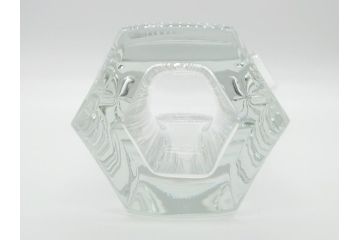 フランス　バカラ　Baccarat　ギンコ　クリスタルの透明感を堪能できるフラワーベース(花瓶、フルレッドクリスタルガラス、GINKGO、箱なし)(R-060612)