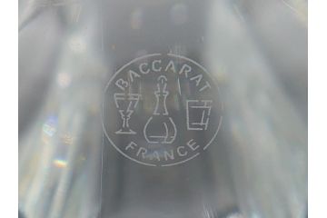 フランス　バカラ　Baccarat　ギンコ　クリスタルの透明感を堪能できるフラワーベース(花瓶、フルレッドクリスタルガラス、GINKGO、箱なし)(R-060612)