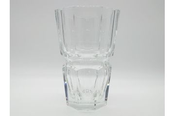 フランス　バカラ　Baccarat　エディス　重厚で存在感のあるフラワーベース(花瓶、フルレッドクリスタルガラス、箱なし、EDITH)(R-060614)