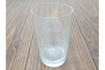 戦前　キリンビール　キリンレモン　ノスタルジックな雰囲気漂うコップ2個セット(昭和レトロ、グラス)(R-060617)
