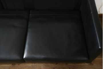 中古　特注品　カリモク家具(karimoku)　domani(ドマーニ)　Excel-Life(エクセルライフ)　本革(レザー)　USB9　ZSB9　メンズライクな空間演出におすすめのカウチソファセット(コーナーソファ、システムソファ、四人掛け、4人掛け)(定価約220万円)(R-060621)