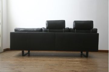 中古　特注品　カリモク家具(karimoku)　domani(ドマーニ)　Excel-Life(エクセルライフ)　本革(レザー)　USB9　ZSB9　メンズライクな空間演出におすすめのカウチソファセット(コーナーソファ、システムソファ、四人掛け、4人掛け)(定価約220万円)(R-060621)