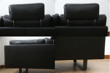 中古　特注品　カリモク家具(karimoku)　domani(ドマーニ)　Excel-Life(エクセルライフ)　本革(レザー)　USB9　ZSB9　メンズライクな空間演出におすすめのカウチソファセット(コーナーソファ、システムソファ、四人掛け、4人掛け)(定価約220万円)(R-060621)