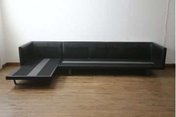 中古　特注品　カリモク家具(karimoku)　domani(ドマーニ)　Excel-Life(エクセルライフ)　本革(レザー)　USB9　ZSB9　メンズライクな空間演出におすすめのカウチソファセット(コーナーソファ、システムソファ、四人掛け、4人掛け)(定価約220万円)(R-060621)