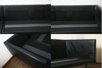 中古　特注品　カリモク家具(karimoku)　domani(ドマーニ)　Excel-Life(エクセルライフ)　本革(レザー)　USB9　ZSB9　メンズライクな空間演出におすすめのカウチソファセット(コーナーソファ、システムソファ、四人掛け、4人掛け)(定価約220万円)(R-060621)