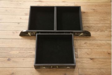ビンテージ家具　高級品!!　石細工とオリエンタルな雰囲気が魅力的なデスク(コンソールテーブル、飾り台、在宅用、在宅ワーク、ヴィンテージ)(R-060628)