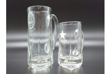 戦前　戦後　当時物　エビスビール　ニッポンビール　昔懐かしい雰囲気のジョッキ2点セット(ヱビス、グラス、コップ)(R-060631)