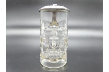 戦前　当時物　蓋付　アサヒビール　水玉模様がレトロでかわいい!　ジョッキ2点セット(グラス、コップ)(R-060632)