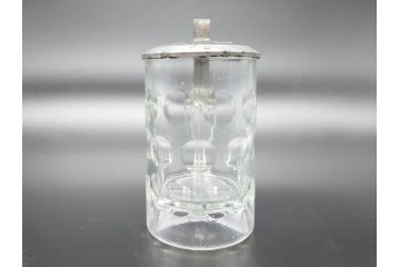 戦前　当時物　蓋付　アサヒビール　水玉模様がレトロでかわいい!　ジョッキ2点セット(グラス、コップ)(R-060632)