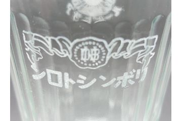 アンティーク和ガラス　コレクターさんから譲ってもらった100年前のビールグラス4点(ユニオン　アサヒ　キリン　戦前　コップ)(R-060641)
