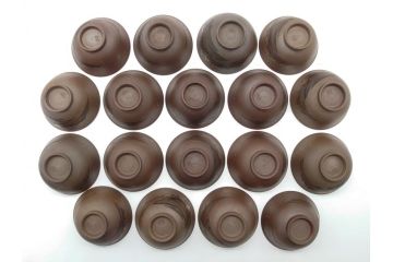 古い萬古焼　金彩が目を引く煎茶セット(急須、湯冷まし、湯呑、茶碗、茶道具)(R-060658)