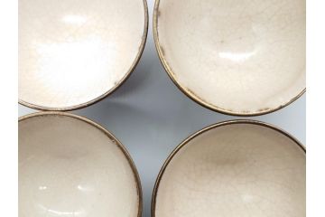 古い萬古焼　金彩が目を引く煎茶セット(急須、湯冷まし、湯呑、茶碗、茶道具)(R-060658)