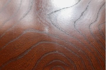 中古　美品　松本伝統　指物工芸家具　漆塗り　総欅(ケヤキ)材の杢目が美しい引き出し付き座卓(ローテーブル)(R-060659)