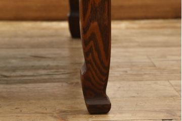 中古　美品　松本伝統　指物工芸家具　漆塗り　総欅(ケヤキ)材の杢目が美しい引き出し付き座卓(ローテーブル)(R-060659)