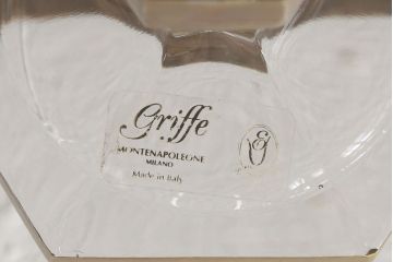 イタリア　Griffe(グリッフェ)　ロマンティックな空間づくりに!　ベネチアンガラスのキャンドルスタンドペアセット(ヴェネチアングラス、ろうそく立て、燭台)(R-060662)